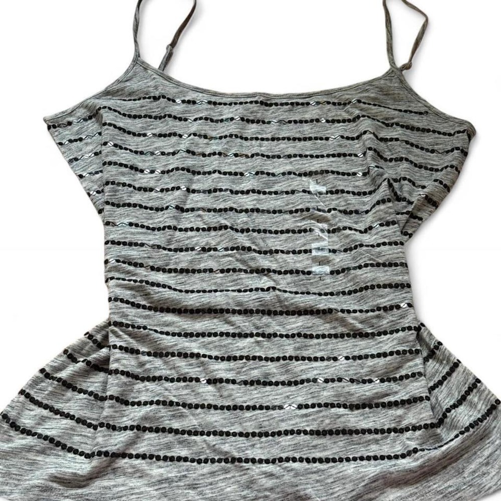 NWT Y2K 2000s Ann Taylor Loft stripe sequin tank top